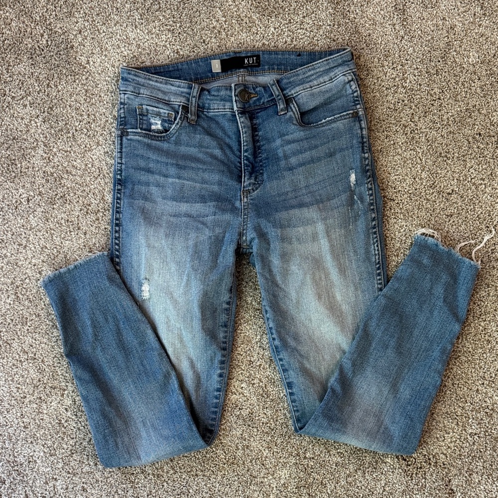 Kut from the Kloth Women's Distressed Blue Skinny Jeans